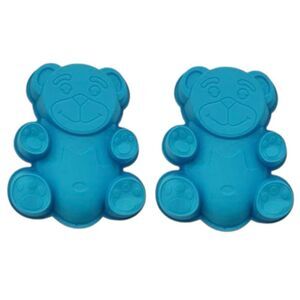 Silicone Teddy Bear Mold Blue 2 Pk Candy Gummy Bear Mold Cake Fondant Crafts CP